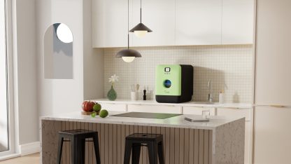 Bob - design eco mini-oppvaskmaskin med front i grønn / skrog svart  - dishwasher front almond green / body black - Bilde 5