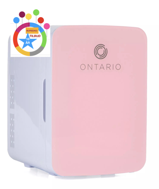 VST Ontario 10L minikjøleskap, pink/hvitt - Sendes hjem til deg for kun kr 99,- i frakt