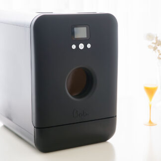 Bob - design eco mini-oppvaskmaskin med front i svart matt / hvit skrog  - dishwasher front black matte / body white